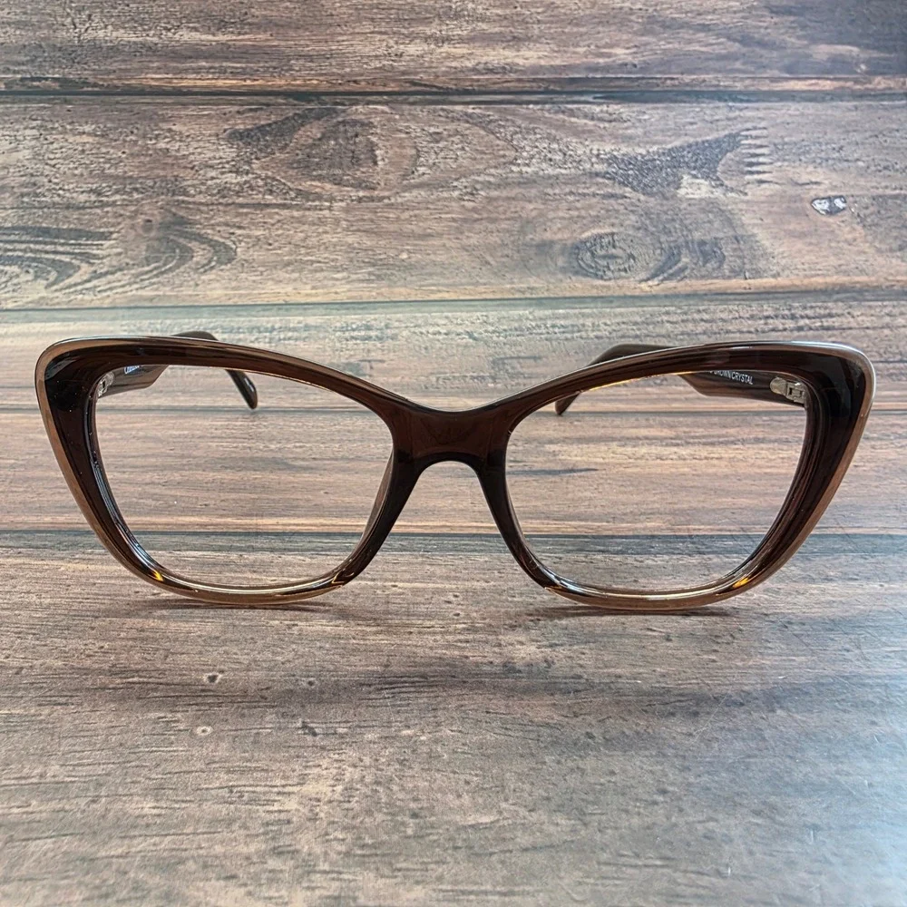 Enhance 4165 Brown Crystal Cat‎ Eye Eyeglass Frames 53/18/145 Womens